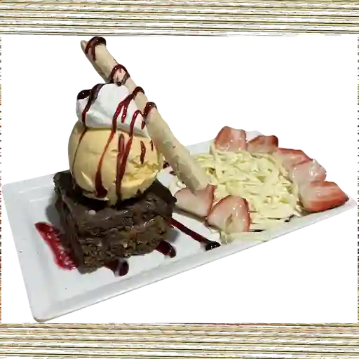 Brownie con helado