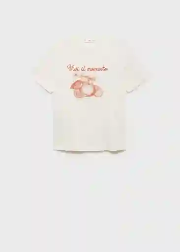 Camiseta Fruit Naranja Talla XS Mujer Mango