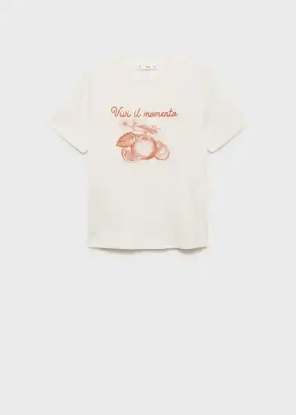 Camiseta Fruit Naranja Talla XS Mujer Mango