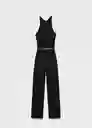 Enterizo Mono Singapur Negro Talla M Mujer Mango