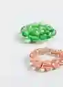 Anillo Carol Verde Pastel Talla M Mujer Mango