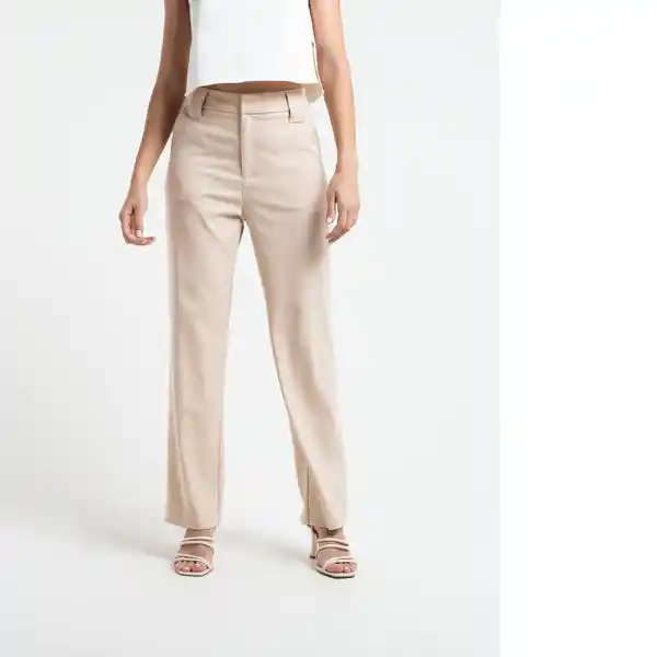  Pantalon Drew Beige Goma Medio Talla 4 Naf-Naf 