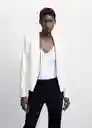 Blazer Americana Leli Off White Talla L Mujer Mango