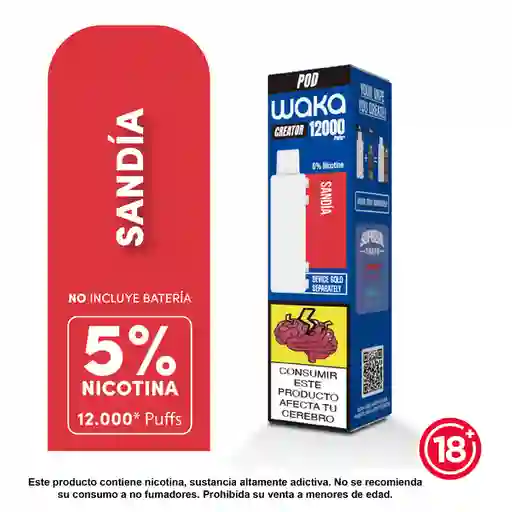 Waka Vapeador Creator Pod Sandia 5% 12 K