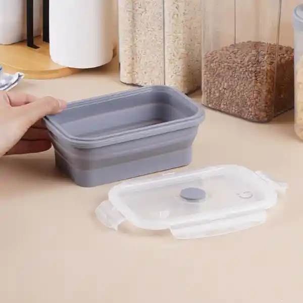 Contenedor de Alimentos de Silicona Serie Silver Grey Miniso