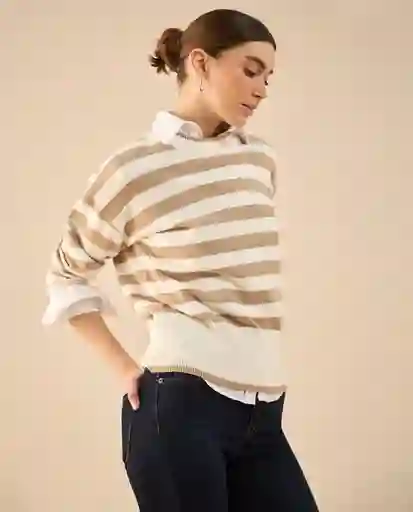 Suéter Tejido Crudo Puro Claro Talla M 162G201 Esprit