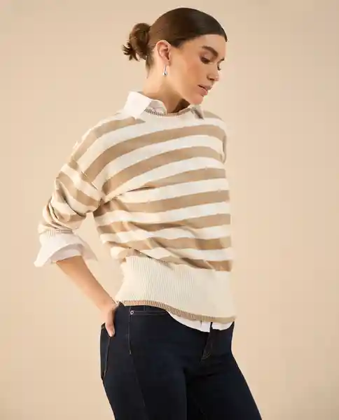 Suéter Tejido Crudo Puro Claro Talla M 162G201 Esprit