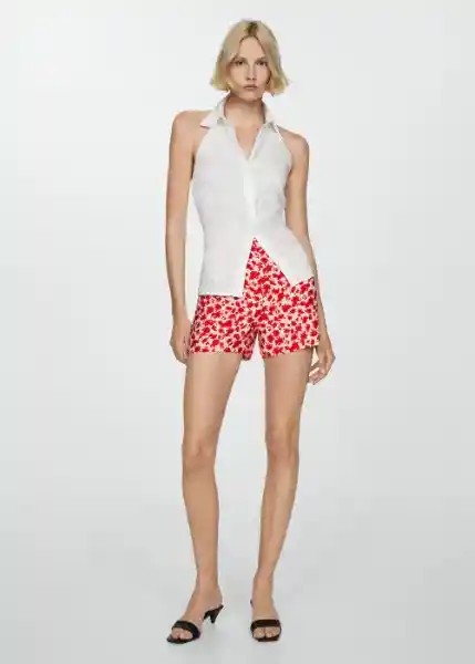 Short Concha Rojo Talla 38 Mujer Mango