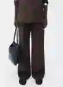 Pantalón Veronica Marrón Talla 38 Mujer Mango