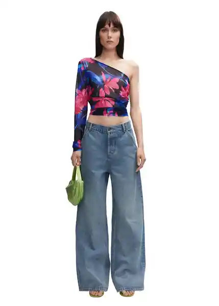 Camiseta Dion Fucsia Talla M Mujer Mango