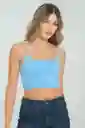 Crop Top Tiras Malibu Color Azul Cielo Talla M Ragged
