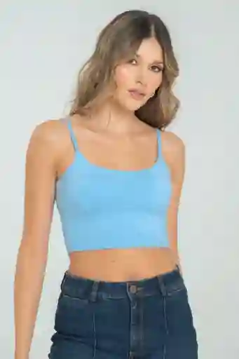 Crop Top Tiras Malibu Color Azul Cielo Talla M Ragged