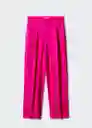 Pantalón Monchi Fucsia Talla 38 Mujer Mango