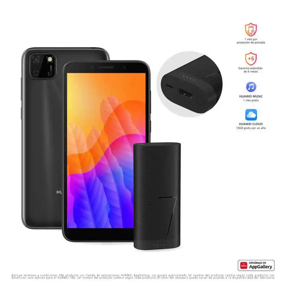 Huawei Celular Y5P 32 Gb Negro + Power