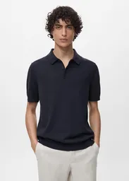 Camiseta Polo Arraona Azul Noche Talla L Hombre Mango