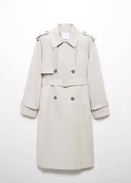 Abrigo Trench Fluid Gris Claro Vigoré Talla L Mujer Mango