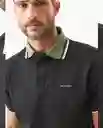 Camiseta Contrast Polo Neck Negro Sombrio T M Chevignon