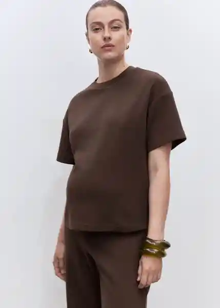 Camiseta Picom Marrón Talla M Mujer Mango