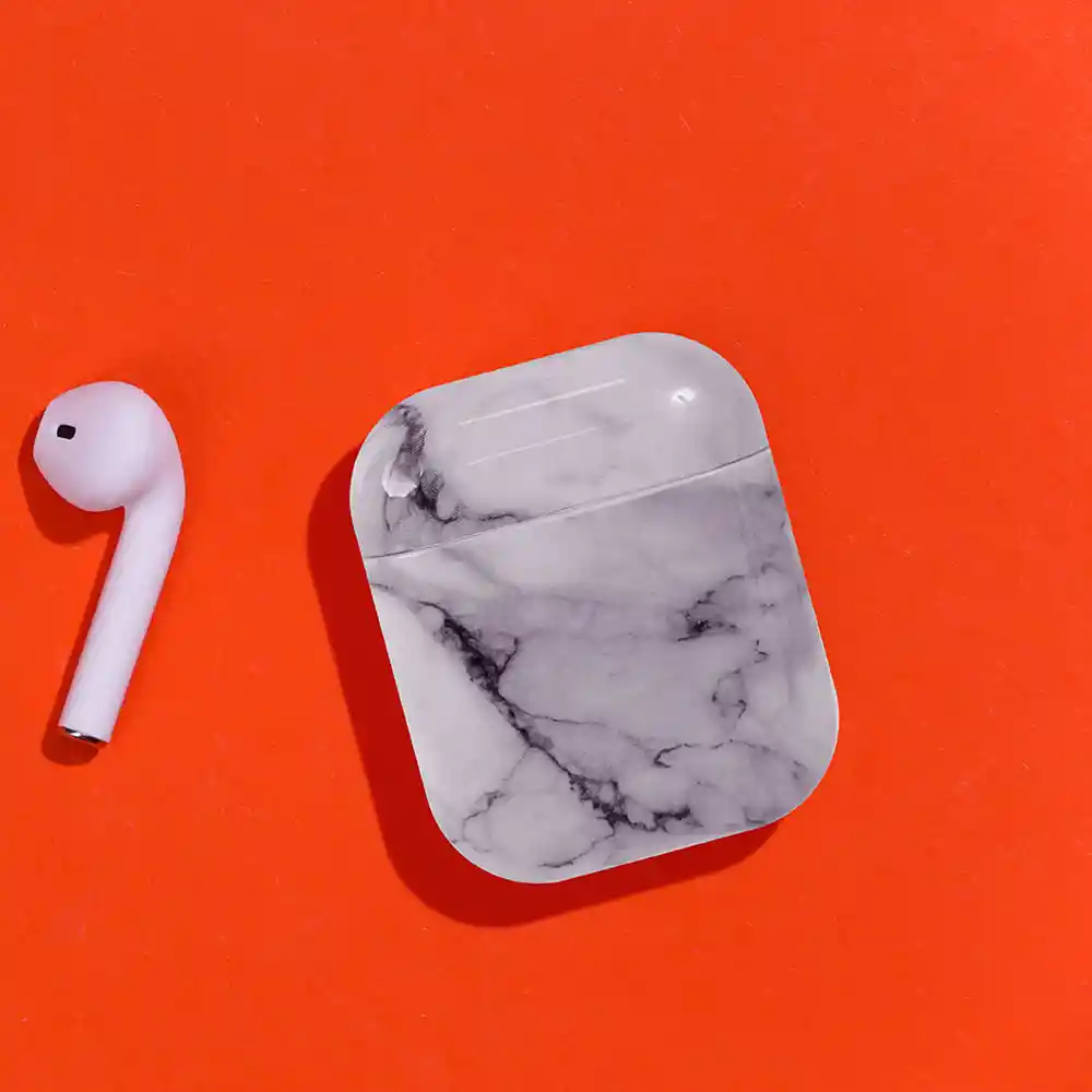 Estuche Para Airpods 2 Colección Mármol Blanco Miniso