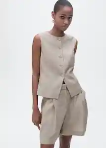 Bermuda Vivían Topo Talla 36 Mujer Mango