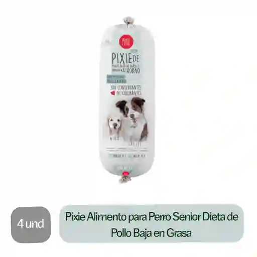 4 x Pixie Alimento Para Perro Senior Dieta de Pollo Baja en Grasa