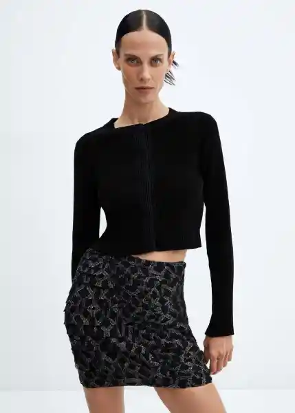 Falda Night Negro Talla L Mujer Mango