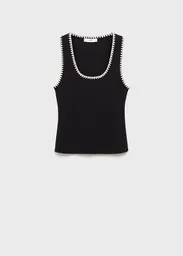 Top Loto Negro Talla S Mujer Mango