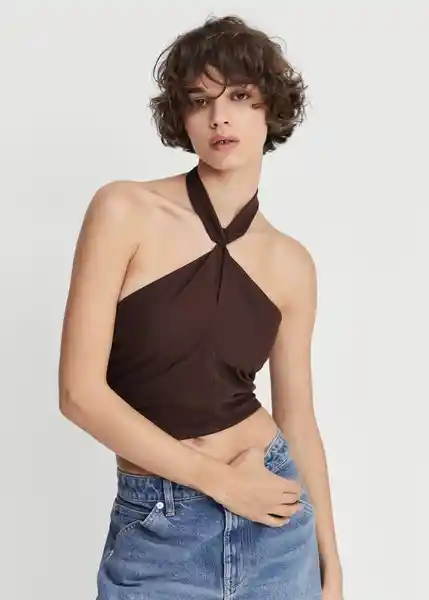 Top Harper Chocolate Talla M Mujer Mango