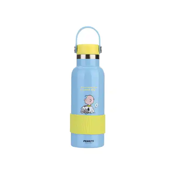 Termo de Con Asa y Funda Snoopy Colorful Azul 500 mL Miniso