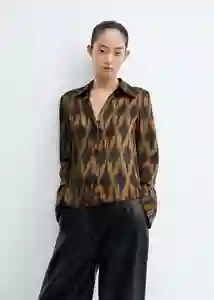Camisa Rombi Negro Talla S Mujer Mango