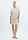 Short Pijama Avellana Beige Talla S Mujer Mango
