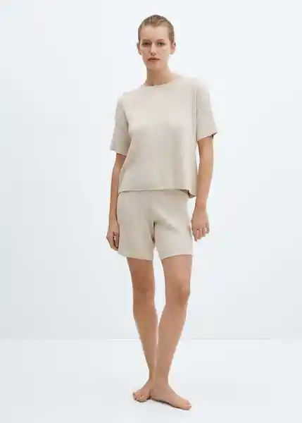 Short Pijama Avellana Beige Talla S Mujer Mango