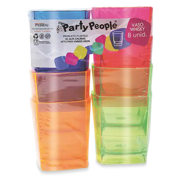 Party People Vaso Whisky Colores Surtidos