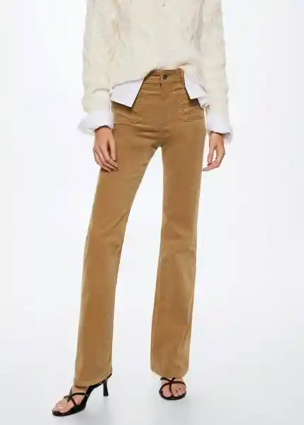 Jeans Valenp Beige Talla 44 Mujer Mango