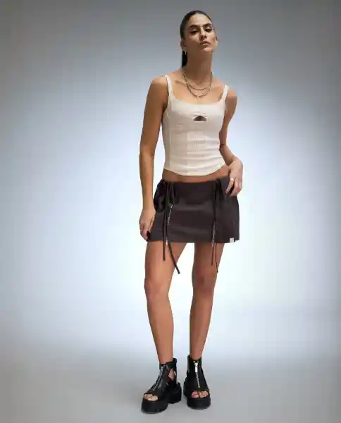 Falda Mujer Café Talla L 642G080_CAF171321 Americanino