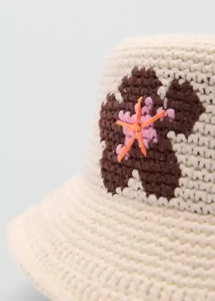 Sombrero Florinda Off White Talla 99 Mujer Mango