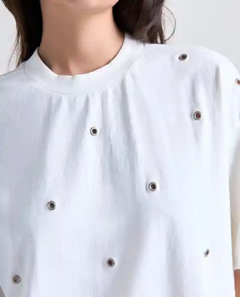 Camiseta Mujer Crudo Talla S 609G009_CRU110606 Americanino