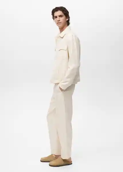Pantalón Rustic Marfil Talla 40 Hombre Mango