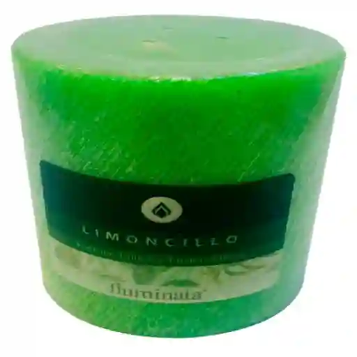 Iluminata Vela Pilar Limoncillo Verde 8 x 8 cm