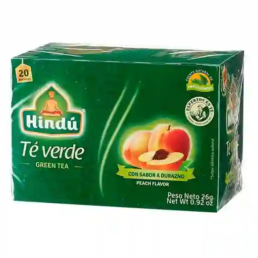 Hindú Infusiones de Té Verde Sabor a Durazno