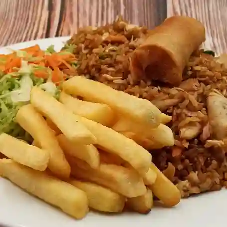 Menu 1 Arroz Chino Rollo Papa Francesa