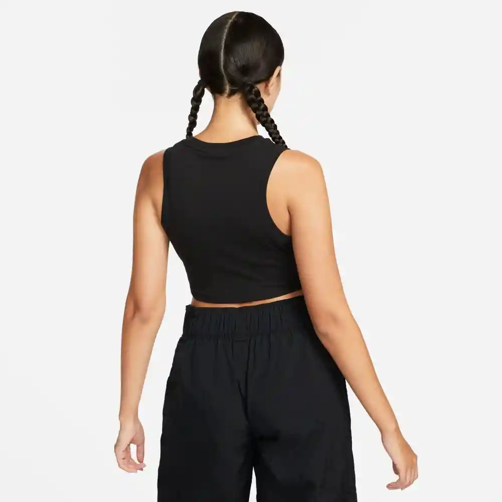 Nike Crop Nsw Essntl Rib Tank Mujer Negro XS