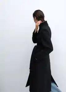 Abrigo Sirenita Negro Talla 26 Mujer Mango