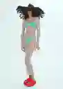 Vestido Pruna Plata Talla S Mujer Mango