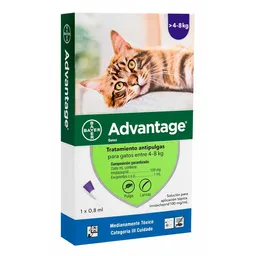 Advantage Antipulgas Para Gato de 4 a 8 Kg Pipeta 0.8 mL