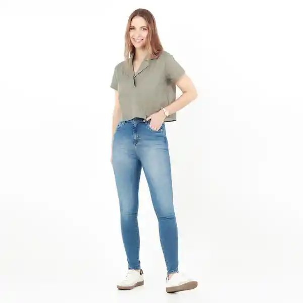 Jean Ilussion Tiro Medio Bota Skinny Azul Talla 8 - 551601