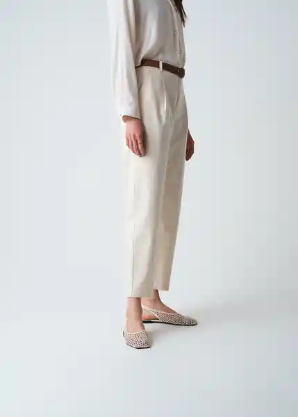 Pantalón Farah Mujer Crudo Abedul Claro Talla 4 433G380 Naf Naf