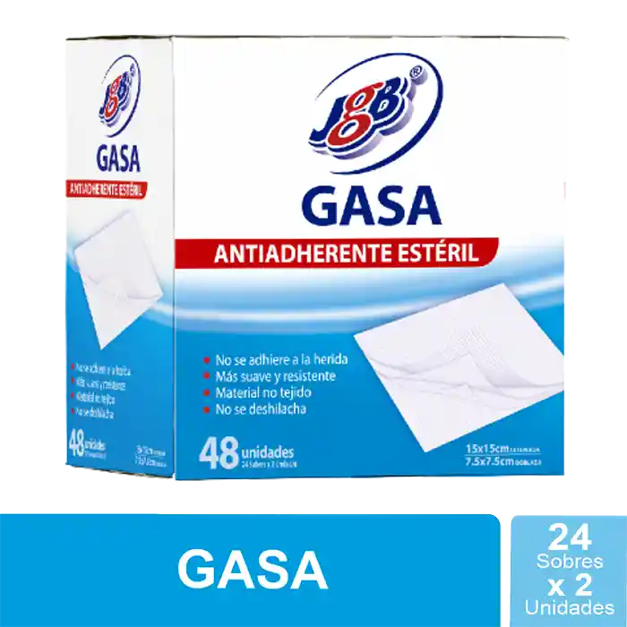 Gasa Estéril JGB 7.5cm 24 sobres x 2 und