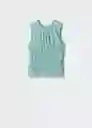 Top Themis-A Turquesa Talla M Mujer Mango