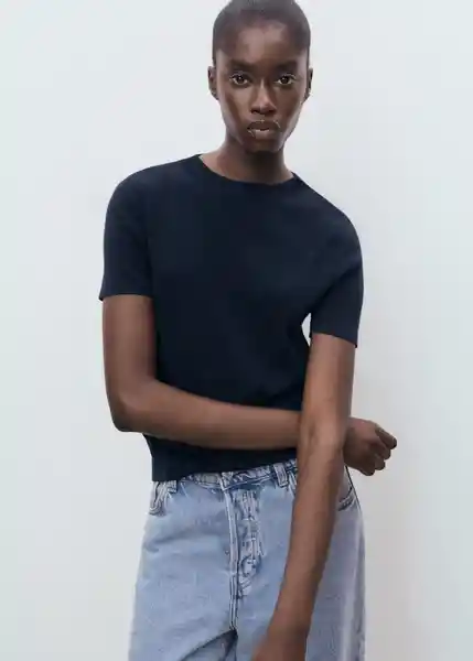 Jersey Camel Navy Talla S Mujer Mango